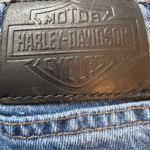 Harley-Davidson Men's Straight Leg Biker Motorcycle Denim Jeans Blue Size 32x32 - Picture 4 of 9